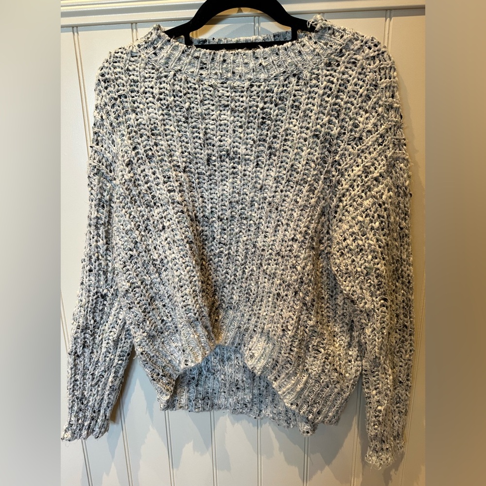 GARAGE Ladies Women’s Size Extra Small Black & White Tweed Sweater